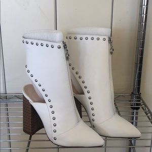 NEW All White Leather Booties